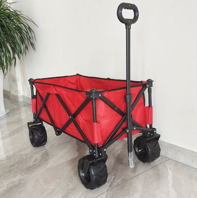 O-Type ปรับจับพับ Wagon Pu ล้อกว้างพับได้ Beach Camping Cart