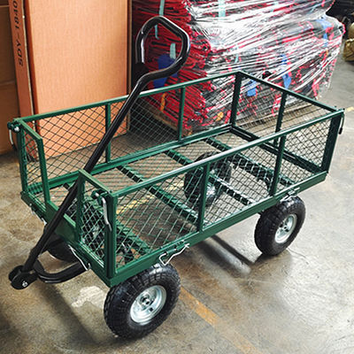 รถเข็นตาข่ายสวน 75L รถเข็นตาข่ายโลหะสำหรับงานหนัก 350-4 Air Wheel