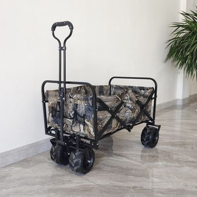รถเข็นสวนแบบพับได้ Heavy Duty 160LB โหลด 4 ล้อ Camping Beach Trolley