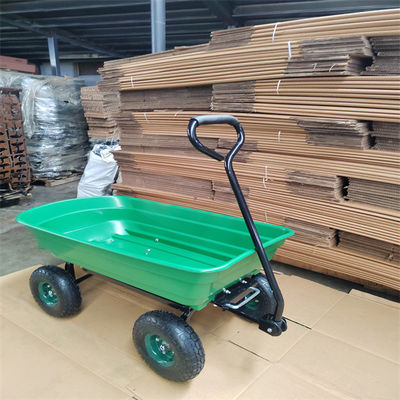 75L 4 Wheel Garden Dump Cart รถเข็นดั๊มพ์สวนพร้อมยางลม