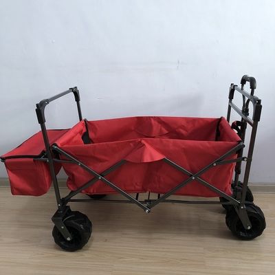 PVC Fabric Large Wagon Utility เกวียนชายหาดแบบพกพาพร้อมฝาปิดสีแดง