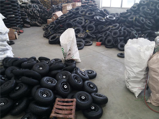 350 4 ขอบพลาสติกสีเทาล้อรถเข็นลมล้อรถเข็นมือ 10 นิ้ว