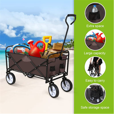รถเข็นเกวียนแบบพกพากลางแจ้งแบบกำหนดเอง All Terrain Folding Trolley Park Beach