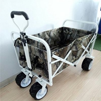 7&quot; PU Wheel Folding Garden Cart Wide Beach Cart Trolley 70กก