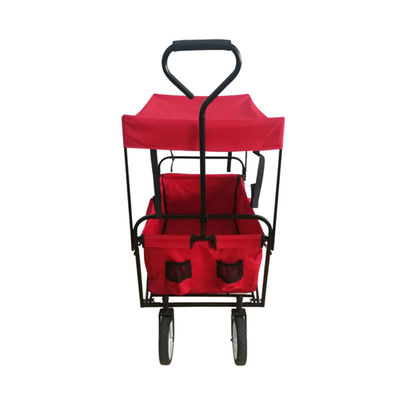 OEM กระเป๋ารถเข็นเกวียนพับได้ Kids Beach Wagon พร้อมหลังคาถอดได้