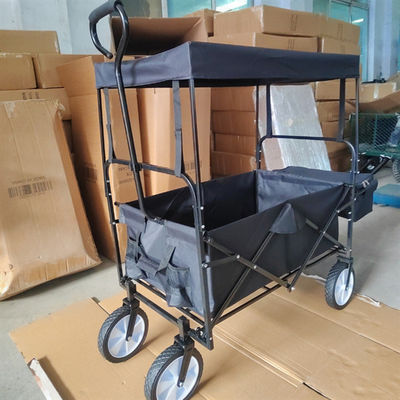 Deluxe Storage Folding Beach Wagon รถเข็นพับได้พร้อมหลังคากลางแจ้ง