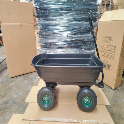 รถเข็นสำหรับสวน 75 ลิตร Black Garden Cart Tipper Garden Trolley Tipper