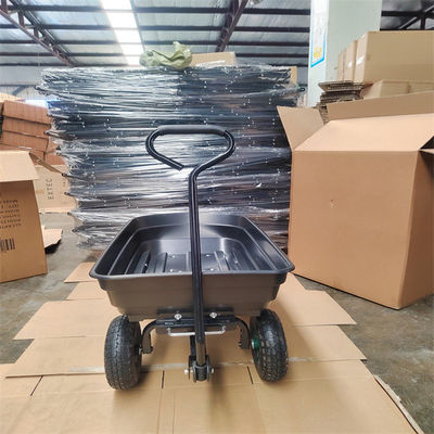 รถเข็นสำหรับสวน 75 ลิตร Black Garden Cart Tipper Garden Trolley Tipper