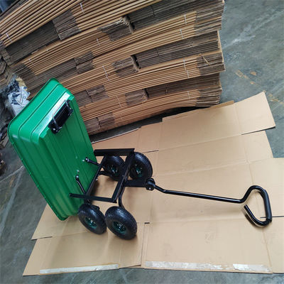 50L ถาดพลาสติก Garden Dump Cart Garden Tipper Trolley Sand Wagon พร้อมที่จับ