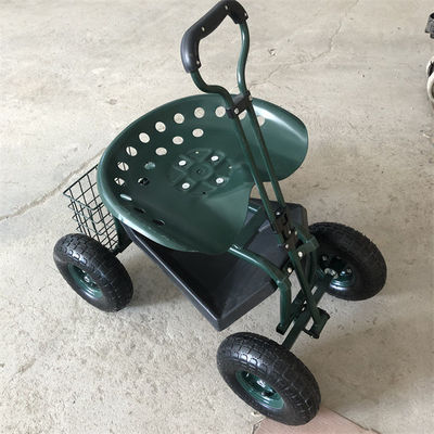 ยูทิลิตี้ Garden Rolling Work Seat Steerable Rolling Garden Seat สี่ล้อ