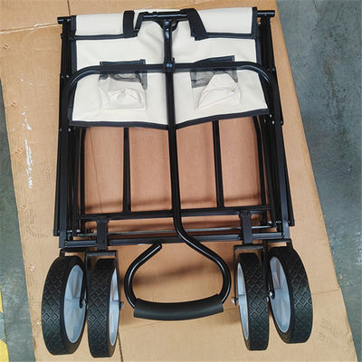 Pvc Wheels Camping Wagon Cart รถเข็นกระเป๋าพับได้พร้อมที่จับเดี่ยวและผ้า