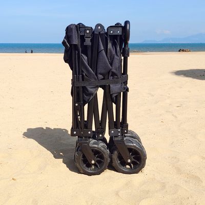 เกวียนพับล้อกว้างยอมรับรถเข็นชายหาดพับได้สี่ทาง