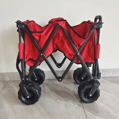 O-Type ปรับจับพับ Wagon Pu ล้อกว้างพับได้ Beach Camping Cart