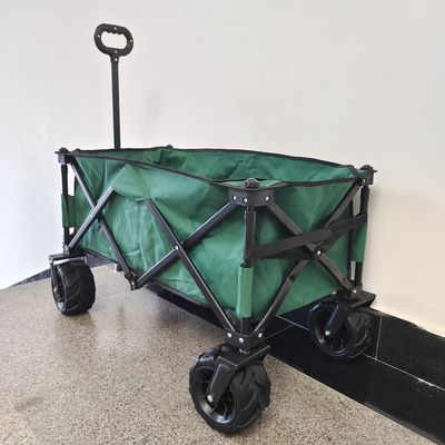 Double Deck ผ้า Oxford พับได้ Beach Wagon โครงโลหะ Camping Wagon