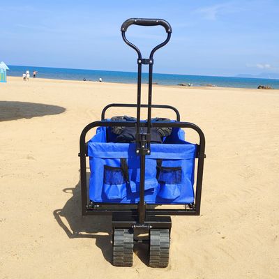 รถเข็นพับได้ล้อ PP กว้างรถเข็นเกวียนชายหาดพับได้ความจุขนาดใหญ่