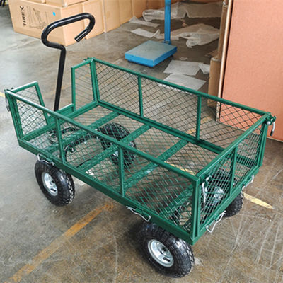 รถเข็นตาข่ายสวน 75L รถเข็นตาข่ายโลหะสำหรับงานหนัก 350-4 Air Wheel