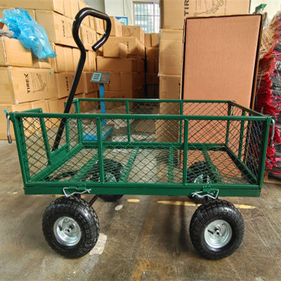 รถเข็นตาข่ายสวน 75L รถเข็นตาข่ายโลหะสำหรับงานหนัก 350-4 Air Wheel