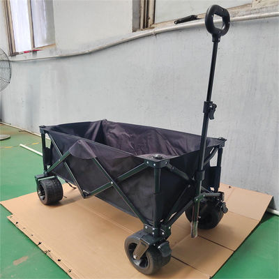 รถเข็นรถเข็นพับได้สี่ล้อกลางแจ้งรถเข็นเอนกประสงค์แบบพับได้ Push Pull Wagon Cart