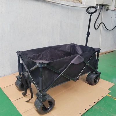 รถเข็นรถเข็นพับได้สี่ล้อกลางแจ้งรถเข็นเอนกประสงค์แบบพับได้ Push Pull Wagon Cart