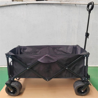 รถเข็นรถเข็นพับได้สี่ล้อกลางแจ้งรถเข็นเอนกประสงค์แบบพับได้ Push Pull Wagon Cart