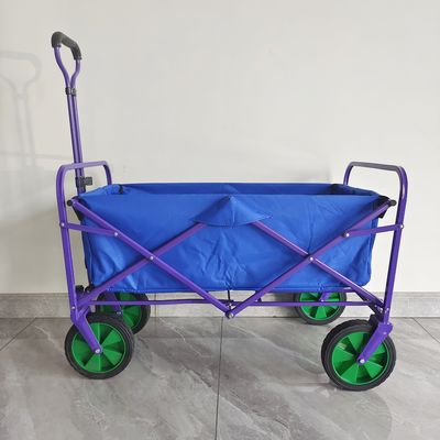รถเข็นผ้าสองชั้นแคมป์ปิ้ง 8 นิ้ว PVC Wheel รถเข็นมือแบบพกพาเกวียนพับได้