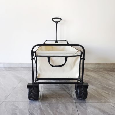 600D Oxford รถเข็นแคมป์ปิ้งพับได้ล้อ PU ปรับพับได้ Beach Wagon Extended Body