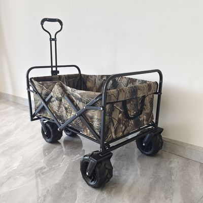 รถเข็นสวนแบบพับได้ Heavy Duty 160LB โหลด 4 ล้อ Camping Beach Trolley