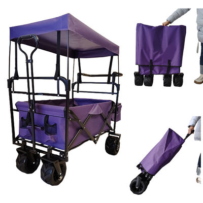 กลางแจ้ง ค่ายกางคันพับ Canopy บนด้านบน ปรับมือ Wide Wheel สีม่วง