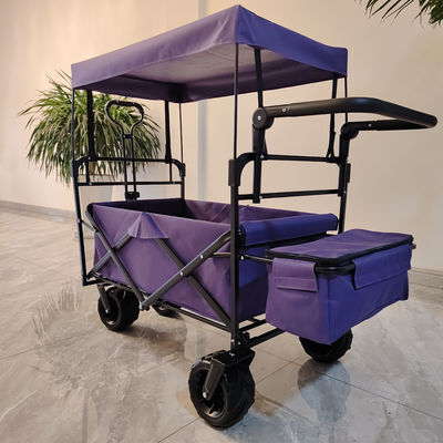 กลางแจ้ง ค่ายกางคันพับ Canopy บนด้านบน ปรับมือ Wide Wheel สีม่วง